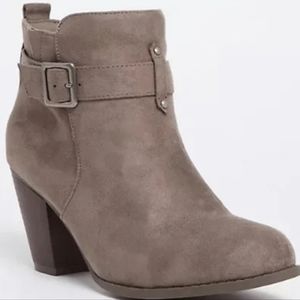 Torrid size 7w Taupe Heel Bootie with Buckle
